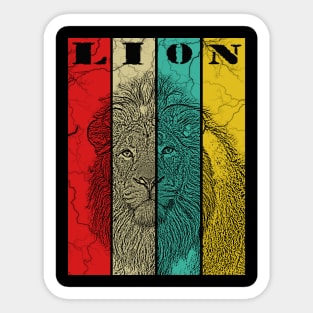 lion - indian lion colored Sticker